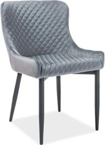 Sedia in velluto grigio Colin B grigio - H 84 cm