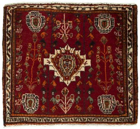 Shiraz Tappeto 60 x 60 Rosso (Iran) Annodato A Mano