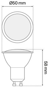 Faretto LED GU10 8W Angolo 120° Colore Bianco Caldo 3.000K