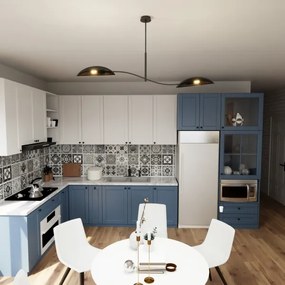 Lampadario a sospensione con supporto rigido LOTUS 2xE14/10W/230V nero/oro