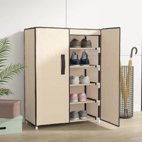 Scarpiera Crema 60x28x90 Cm Tessuto /