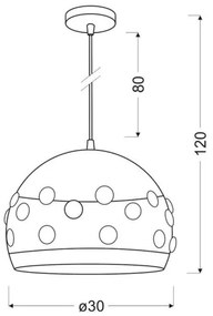 Lampadario a sospensione con filo JOLINA 1xE27/40W/230V