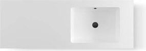 Top per lavanderia Eklettica L 140.5 x H 1 x P 62 cm bianco lucido,solid surface