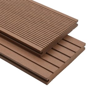 Pavimento Esterni Wpc Pieno Accessori 20m² 2,2m Marrone Chiaro /