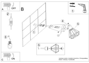 Sollux SL.1105 - Lampada da parete ARTEMIS 1xE14/40W/230V nero