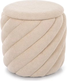 Pouf Pelaro beige con contenitore – Ø42x41 cm
