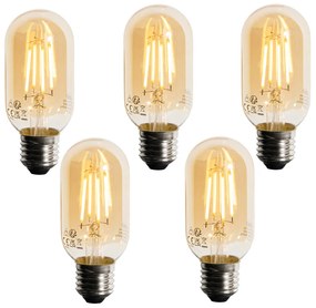 Set di 5 lampadine LED dimmerabili E27 dorate T45 4W 300 lm 2200K