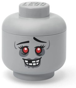 Scatola per bambini grigia in plastica ø 24x27 cm Head Zombie L – LEGO®