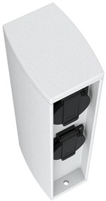 Colonnina con Prese elettriche da Giardino 30cm IP54 Alluminio - Bianca