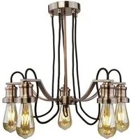 Lampadario Contemporaneo Olivia Acciaio Rame 5 Luci E27