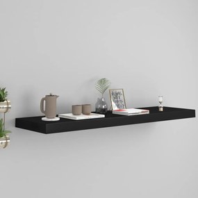 Scaffale A Parete Nero 90x23,5x3,8 Cm İn Mdf /