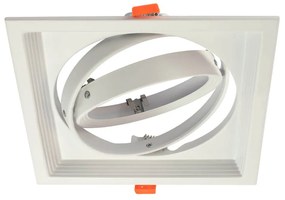 Faro da Incasso Orientabile Bianco - 1 lampada AR111 Foro 165x165mm