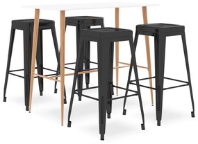 Set Da Bar 5 Pz Bianco E Nero /