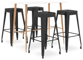 Set Da Bar 5 Pz Bianco E Nero /