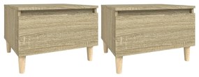 Tavolini 2pz rovere sonoma 50x46x35 cm in legno multistrato