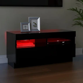 Mobile porta tv con luci led nero 80x35x40 cm