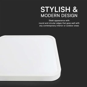 Plafoniera LED bagno 18W 230V IP44 3000K 25x25 cm bianco