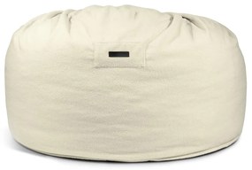 Puof a sacco color crema con rivestimento in bouclé Om 135 – SLOWDOWN