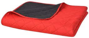 Copriletto Double-face Trapuntato Rosso E Nero 170x210 Cm /