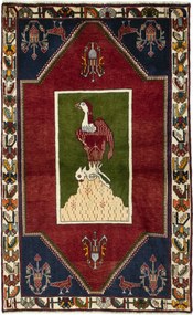 Shiraz Tappeto 120 x 190 Rosso (Iran) Annodato A Mano