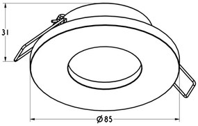 Zuma Line ARGU10-034 - Lampada da incasso CHIPA DL 1xGU10/50W/230V IP54 nero