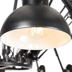 Lampada a sospensione Smart nera 16 luci regolabile incl. 16 Wifi A60 - Hobby Spinne