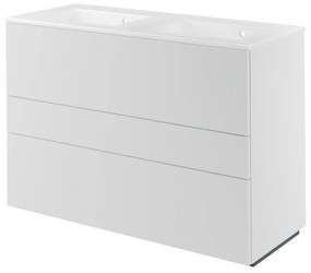 Mobile da bagno a terra L 120 x H 84 x P 48 cm bianco laccato opaco, 3 cassetti SENSEA Neo Line