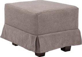 Pouf imbottito in tessuto sfoderabile tortora 57x41 h con piedini