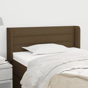 Testiera Ad Orecchio Marrone Scuro 83x16x78/88 Cm İn Tessuto /