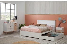 Letto matrimoniale bianco con contenitore con griglia 160x200 cm Gabi - Marckeric