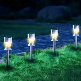 Aigostar - Lampada solare LED LED/0,006W/1,2V 35,5cm cromo 2700K IP44