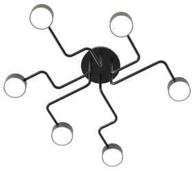 Plafoniera Moderna Ade Acciaio Nero 6 Luci Gx53 Ip20