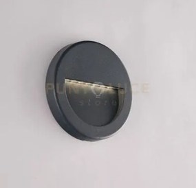 Applique led segnapassi smile antracite 3w 300lm 4000k ip54 11x1,5cm