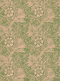 Morris & Co Carta da parati Marigold - Pink & Olive