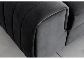 Divano grigio scuro allungabile e rivestimento in velluto 261 cm Laurence – ELTAP