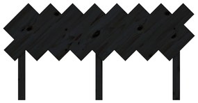 Testiera per letto nera 159,5x3x80,5 cm legno massello di pino