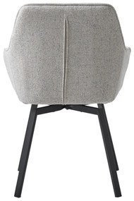 Sedia da pranzo grigio chiaro in imbottito con braccioli Alma – Unique Furniture