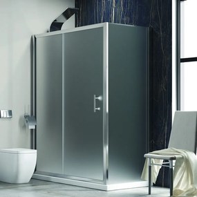 Kamalu - Box doccia 140x80 ad angolo vetro satinato anta scorrevole KF5000S
