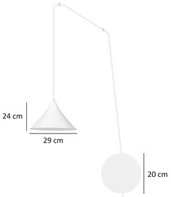 Sospensione Minimal 1 Luce Fujin In Acciao Bianco E Paralume A Cono
