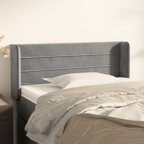 Testiera Ad Orecchio Grigio Chiaro 83x16x78/88 Cm İn Velluto /