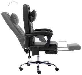 Sedia da ufficio massaggiante nera in similpelle