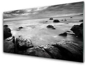 Quadro acrilico Paesaggio marino roccioso 100x50 cm