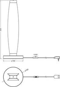 Osram - Lampada da tavolo LED DECOR FLAT LED/13W/230V grigia