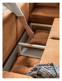 Divano letto in velluto a coste color mattone (variabile) Lazy Lukka - Miuform