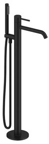 Rubinetto per vasca getto laminare cristallino Loop per pavimento nero SANYCCES