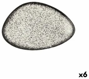 Piatto da pranzo Ariane Rock Triangolare Nero Ceramica Ø 29 cm (6 Unità)