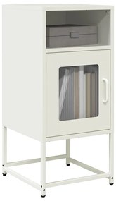 Comodino Bianco 36x39x78 Cm İn Acciaio Laminato A Freddo /