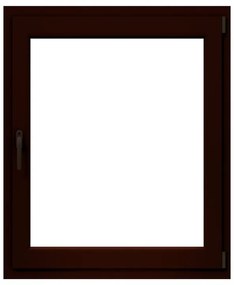 Finestra in PVC noce L 80 x H 120 cm, 1 anta apertura a destra