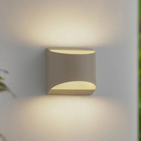 Lindby Applique da esterni LED Lenore, beige, metallo, 13,5 cm