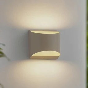 Lindby Applique da esterni LED Lenore, beige, metallo, 13,5 cm